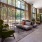 Lobby with chair overlooking a window